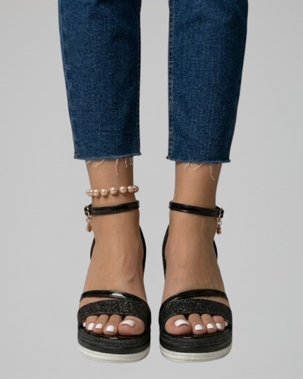 Women's Espadrille Wedge Sandals with Ankle Strap