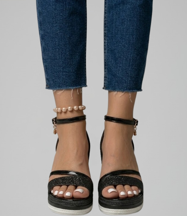 Women's Espadrille Wedge Sandals with Ankle Strap
