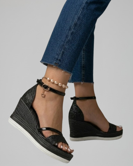 Women's Espadrille Wedge Sandals with Ankle Strap