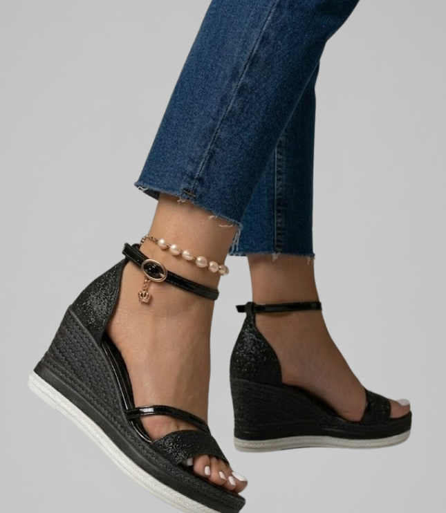 Women's Espadrille Wedge Sandals with Ankle Strap