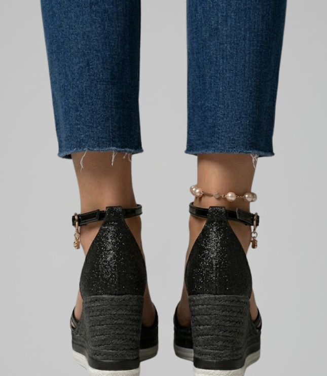 Women's Espadrille Wedge Sandals with Ankle Strap