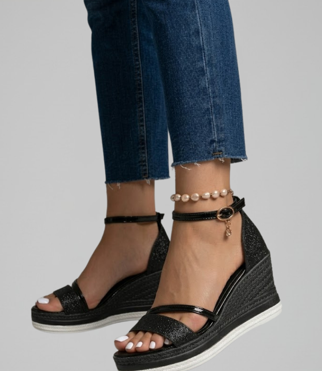 Women's Espadrille Wedge Sandals with Ankle Strap