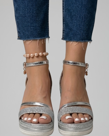 Women's Espadrille Wedge Sandals with Ankle Strap