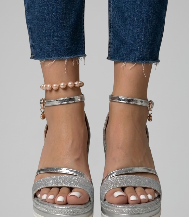 Women's Espadrille Wedge Sandals with Ankle Strap