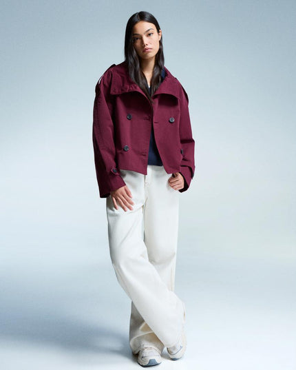 Women's Fall Trench Coat, Cropped and Double Breasted
