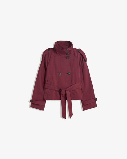 Women's Fall Trench Coat, Cropped and Double Breasted