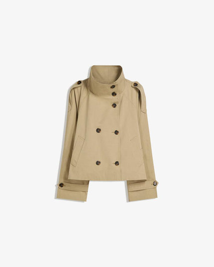 Women's Fall Trench Coat, Cropped and Double Breasted