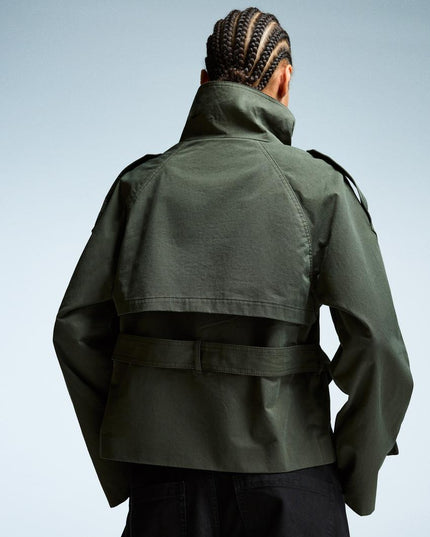 Women's Fall Trench Coat, Cropped and Double Breasted