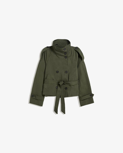 Women's Fall Trench Coat, Cropped and Double Breasted