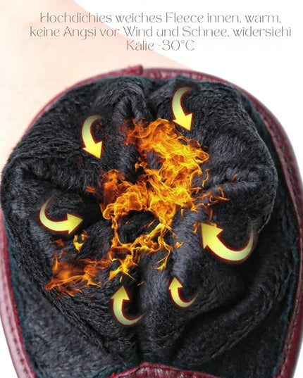 Women's Faux Leather Gloves with Fleece Lining
