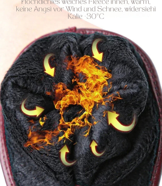 Women's Faux Leather Gloves with Fleece Lining