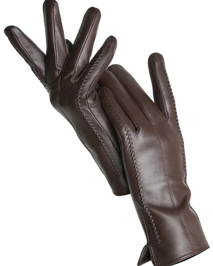 Women's Faux Leather Gloves with Fleece Lining