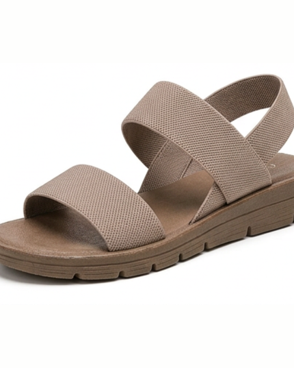 Women's Flat Sandals with Elastic Straps and a Cushioned Sole