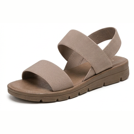 Women's Flat Sandals with Elastic Straps and a Cushioned Sole