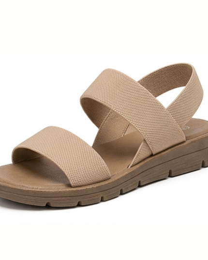 Women's Flat Sandals with Elastic Straps and a Cushioned Sole