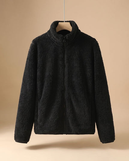 Women's Fleece Jacket in an Oversized Cut with Stand Collar