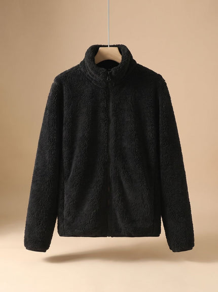 Women's Fleece Jacket in an Oversized Cut with Stand Collar
