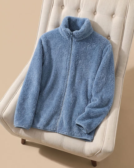 Women's Fleece Jacket in an Oversized Cut with Stand Collar
