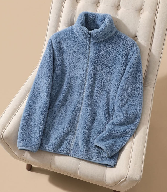 Women's Fleece Jacket in an Oversized Cut with Stand Collar