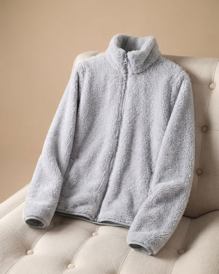 Women's Fleece Jacket in an Oversized Cut with Stand Collar