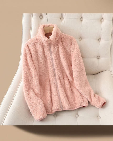 Women's Fleece Jacket in an Oversized Cut with Stand Collar