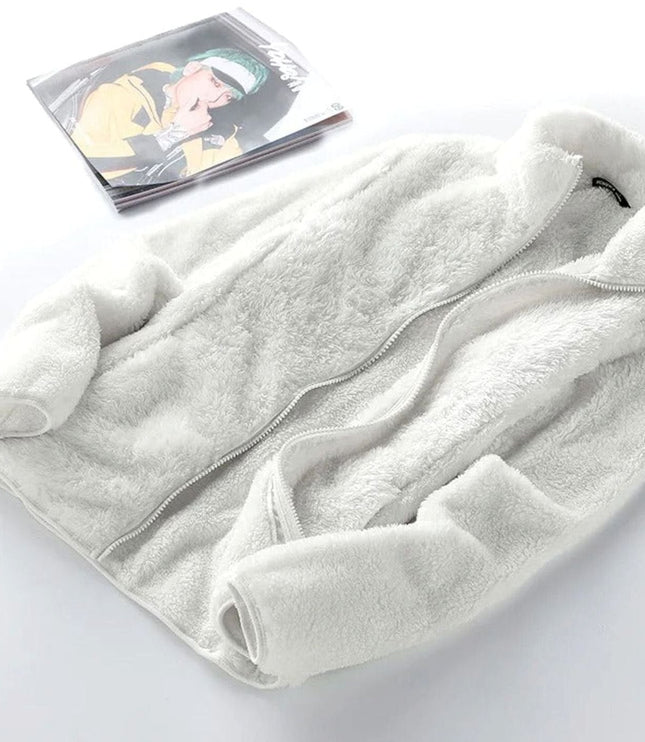 Women's Fleece Jacket in an Oversized Cut with Stand Collar