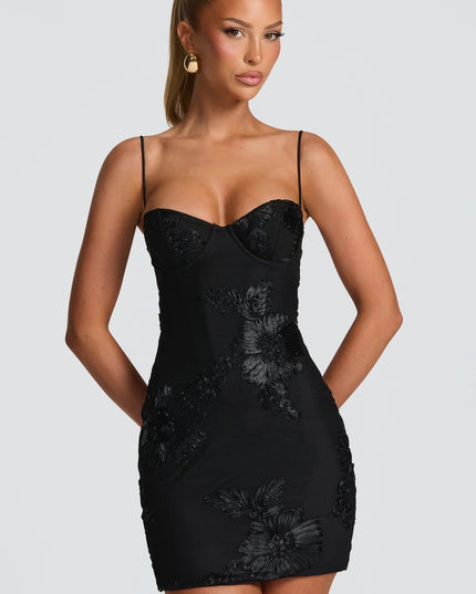 Women's Floral Corset Mini Dress for Wedding Guest and Summer Parties