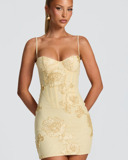 Women's Floral Corset Mini Dress for Wedding Guest and Summer Parties