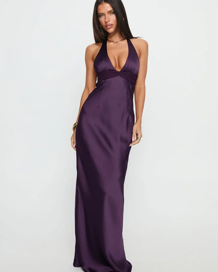 Women's Floral Halter Maxi Dress Summer Wedding Guest Gown