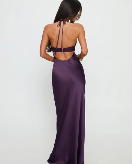 Women's Floral Halter Maxi Dress Summer Wedding Guest Gown