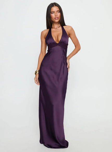 Women's Floral Halter Maxi Dress Summer Wedding Guest Gown