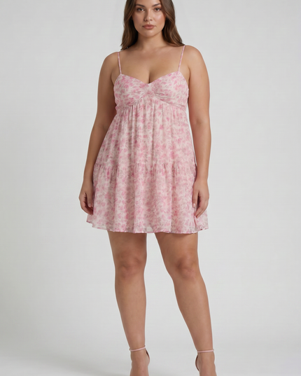 Women's Floral Short Sleeve Wedding Guest Summer Mini Dress