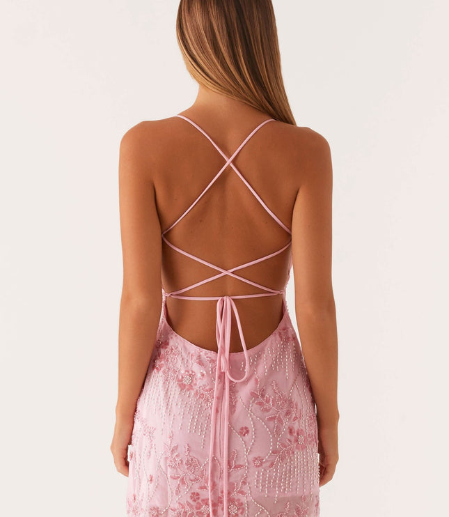 Women's Floral Spaghetti Strap Mini Dress for Wedding Guests