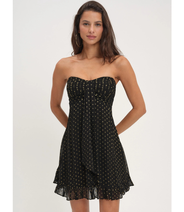 Women's Floral Strapless Mini Dress for Wedding Guest and Garden Parties