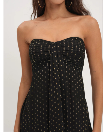 Women's Floral Strapless Mini Dress for Wedding Guest and Garden Parties