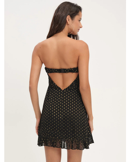 Women's Floral Strapless Mini Dress for Wedding Guest and Garden Parties