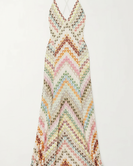 Women's Floral V-Neck Summer Wedding Guest Maxi Dress, Flowy