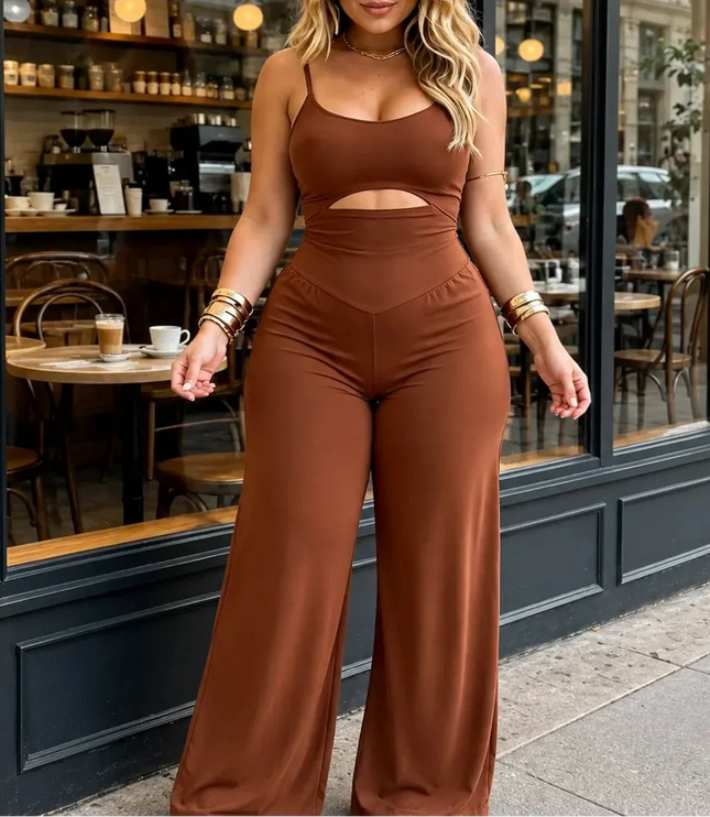 Women's Flowing High-Waist One-Piece Party Jumpsuit