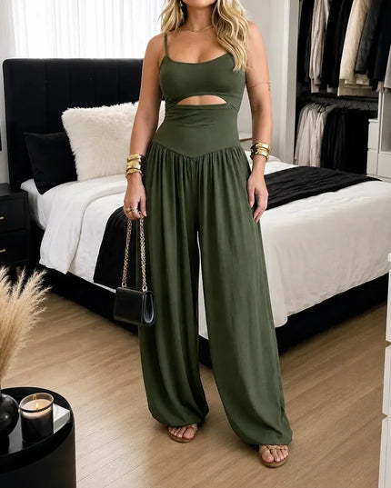 Women's Flowing High-Waist One-Piece Party Jumpsuit