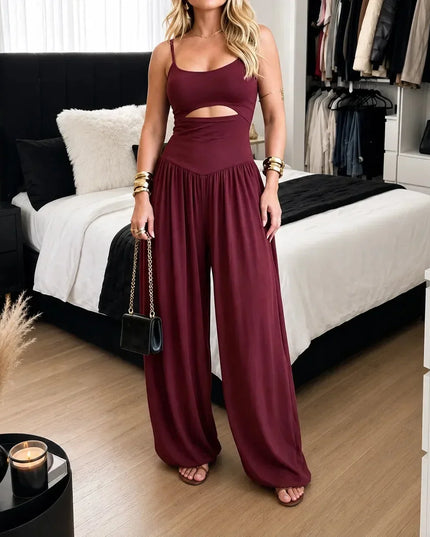 Women's Flowing High-Waist One-Piece Party Jumpsuit