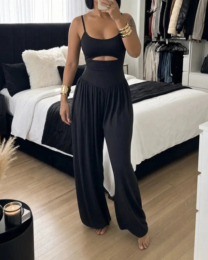 Women's Flowing High-Waist One-Piece Party Jumpsuit