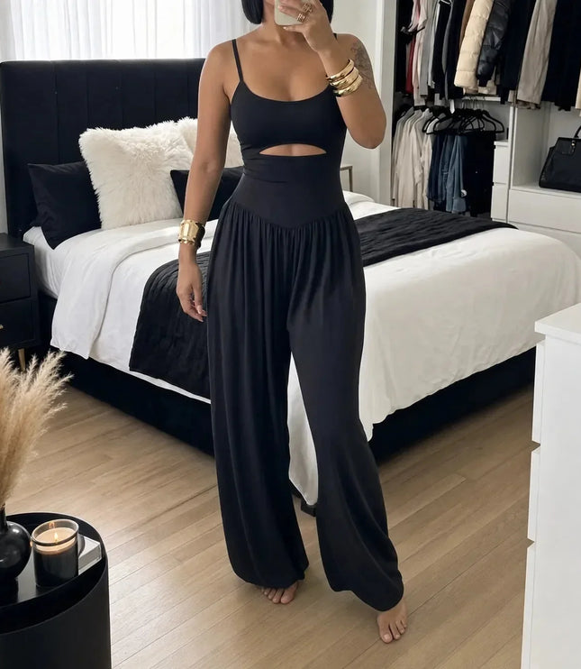Women's Flowing High-Waist One-Piece Party Jumpsuit