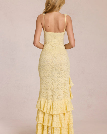 Women's Flowy V-Neck Summer Wedding Guest Maxi Dress, Elegant