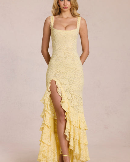 Women's Flowy V-Neck Summer Wedding Guest Maxi Dress, Elegant