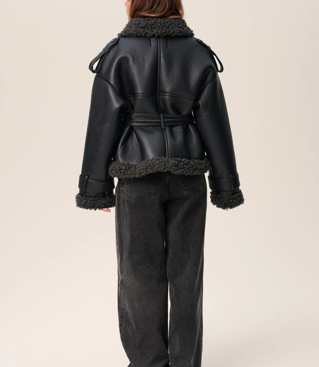 Women's Full-Length Winter Jacket in Soft Faux Shearling