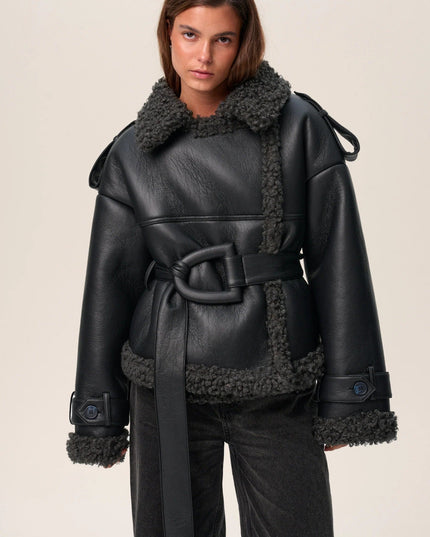 Women's Full-Length Winter Jacket in Soft Faux Shearling