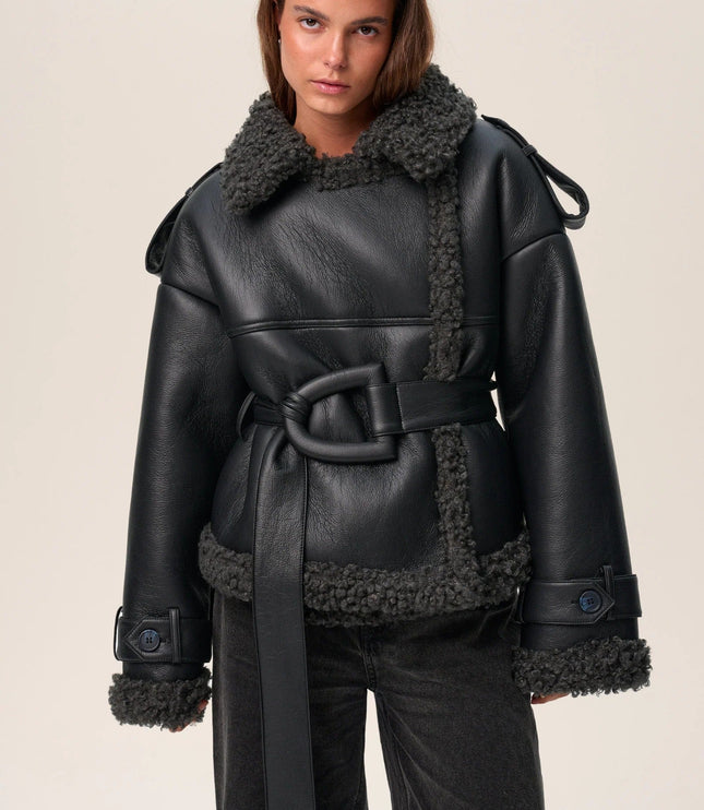 Women's Full-Length Winter Jacket in Soft Faux Shearling
