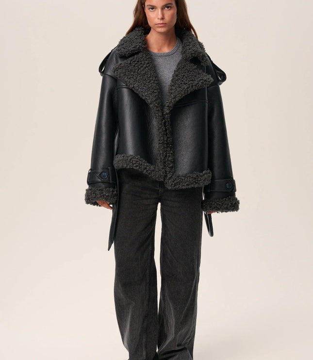 Women's Full-Length Winter Jacket in Soft Faux Shearling
