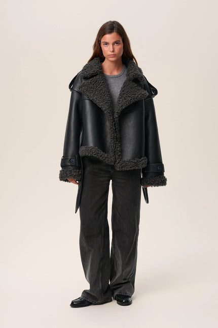 Women's Full-Length Winter Jacket in Soft Faux Shearling