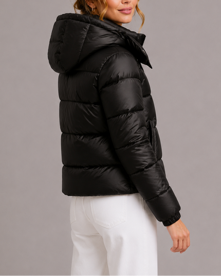 Women's Glossy Hooded Puffer Jacket